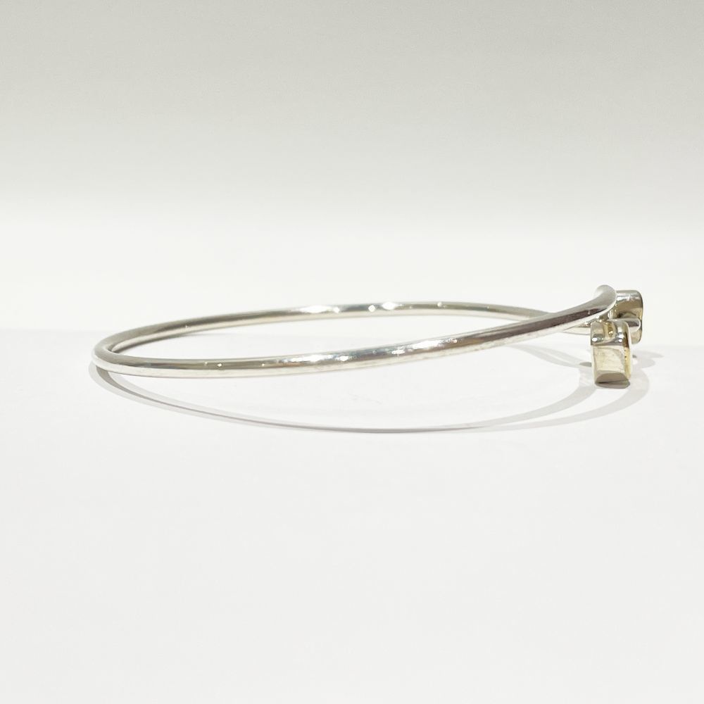 Tiffany Solid Double Heart Bangle Silver Gold - image 3